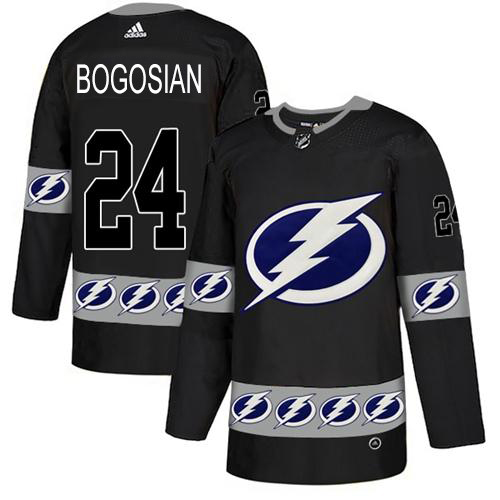 Adidas Tampa Bay Lightning Men #24 Zach Bogosian Black Authentic Team Logo Fashion Stitched NHL Jersey->tampa bay lightning->NHL Jersey